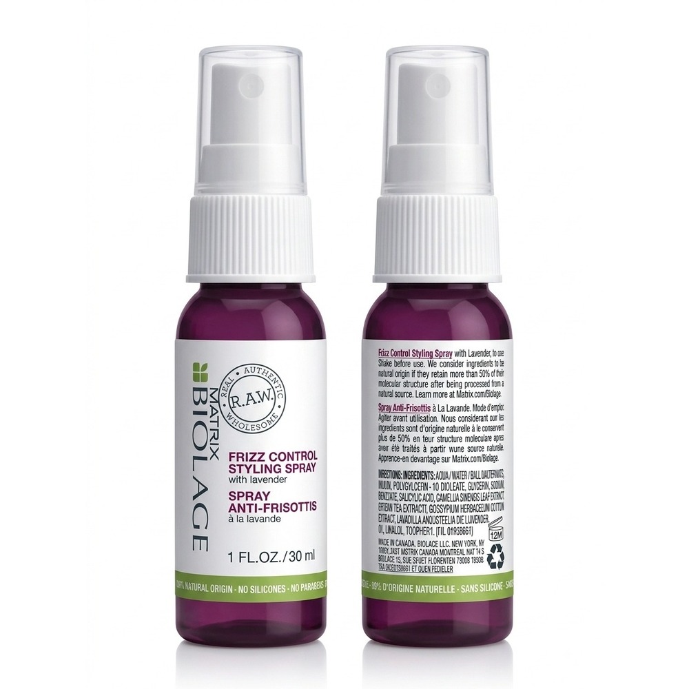 Matrix Biolage RAW Frizz Control Styling Spray Lavender Travel Size 1 oz New